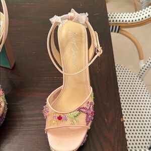 Betsey Johnson Pink Embellished Heels